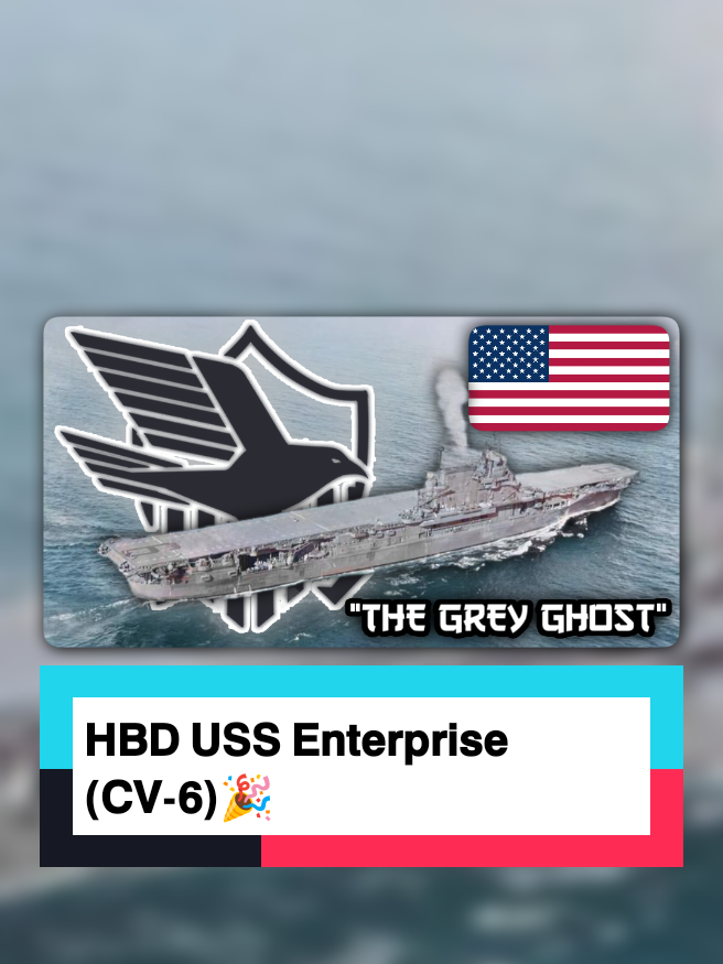 HBD USS Enterprise (CV-6)🦅🎉 Sang waifu sejuta umat🗿 USS Enterprise (CV-6) adalah salah satu kapal induk Angkatan Laut Amerika Serikat yang paling terkenal dan bersejarah, khususnya karena perannya yang luar biasa dalam Perang Dunia II di Pasifik. <-Sejarah Singkat USS Enterprise (CV-6)-> - Kapal Induk Kelas Yorktown: Enterprise (CV-6) adalah kapal induk kelas Yorktown dan merupakan kapal ketujuh yang menggunakan nama 