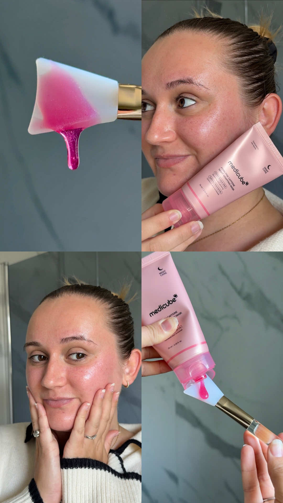 Night care made dreamy: PDRN Pink Caffeine Night Wrapping Mask → wake up glassy ✨ @medicube global  #medicube #glassskin #skincare #pdrnwrappingmask #medicubeskincare 