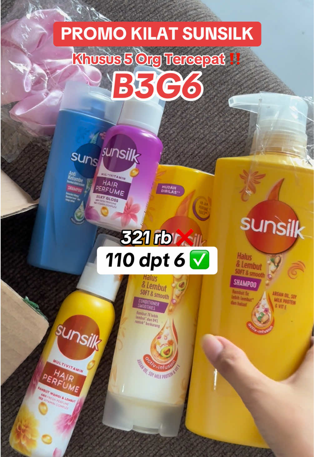 PROMO KHUSUS 5 ORG TERCEPAT 🌈🌈🌈🌈 #sunsilk #perawatanrambut #rekomendasishampoo #fyp 