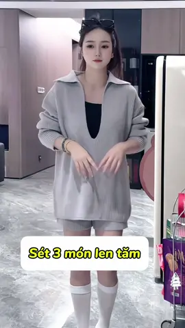 Set 3 món chất tăm len dài tay #set3mon #setbothudong #setdoxinh #thoitrangnu #xuhuong 
