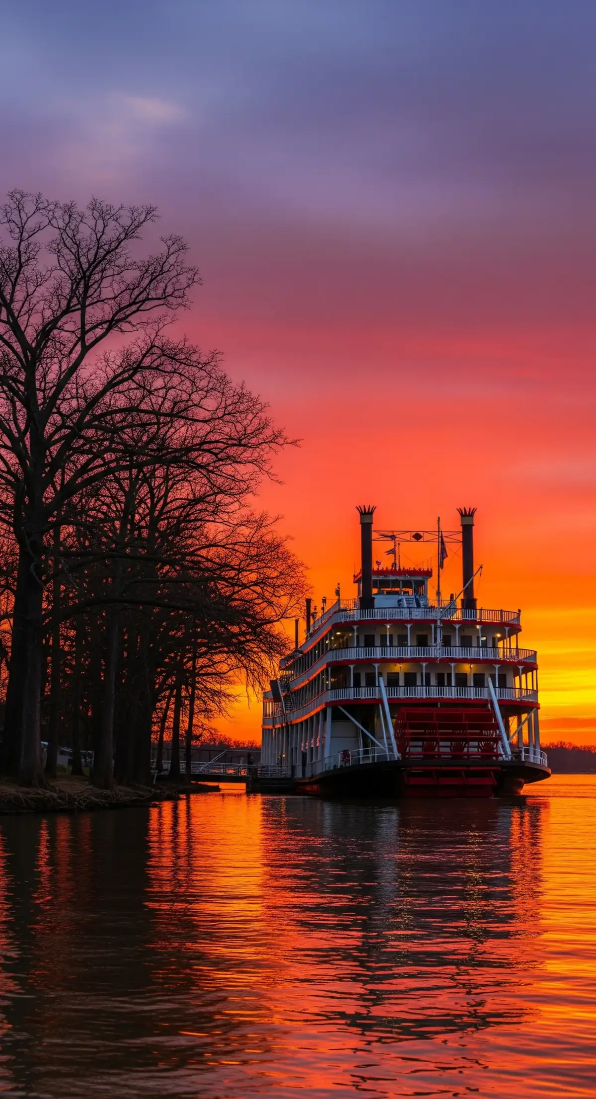 A queen of the river. 👑  #MississippiRiver #Riverboat #sunset #Americana #Travel 