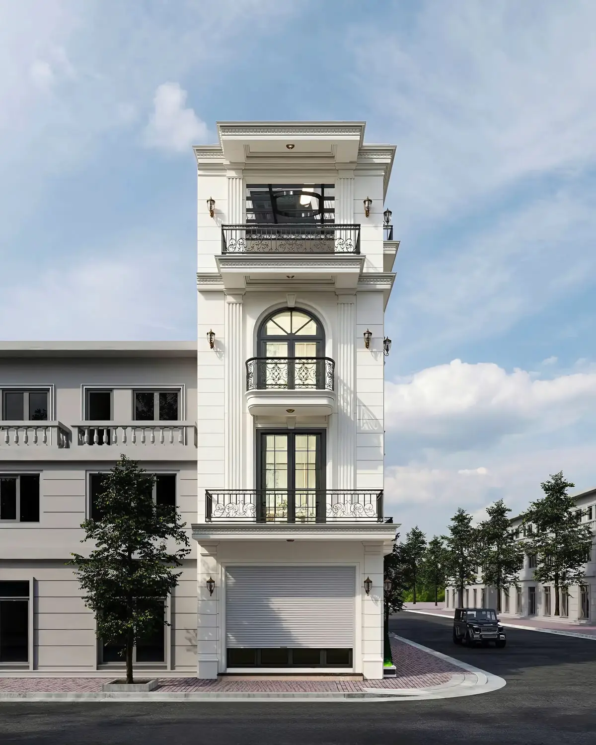 🔲 Diện tích: 4.50x21m 🏠 Quy mô: 1 Trệt - 4 Lầu - Mái BTCT. #synhadep #nhadep2025 #xaynhatrongoi #thietkenhadep #tancodien 