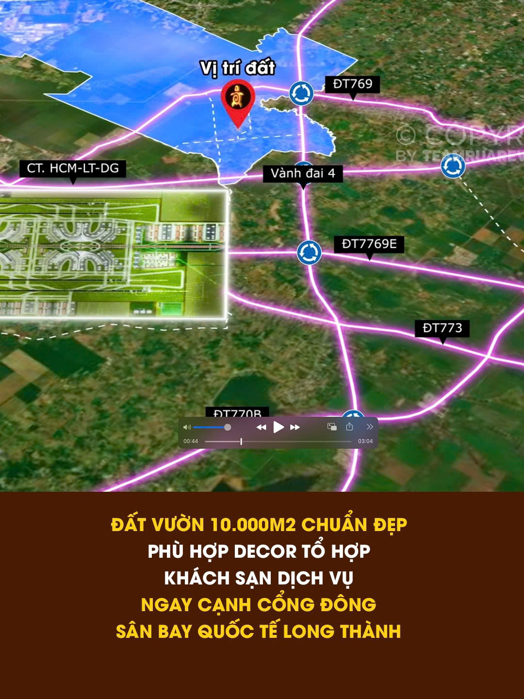 Đất vườn 10.000m2 chuẩn đẹp phù hợp decor tổ hợp khách sạn dịch vụ ngay cạnh cổng Đông sân bay quốc tế Long Thành #dautu #batdongsan #datvuon#sanbaylongthanh #longthanh