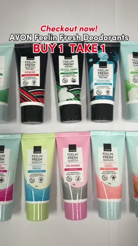 Kilikili problem? We got youuu!! Say goodbye to body odor and wetness, use AVON Feelin Fresh deodorants! In buy 1 take 1 offer! Buy now! #crystaltawas #avonfeelinfresh #avonquelch #ultraglutathione #avonfeelinfreshdeodorantcream 