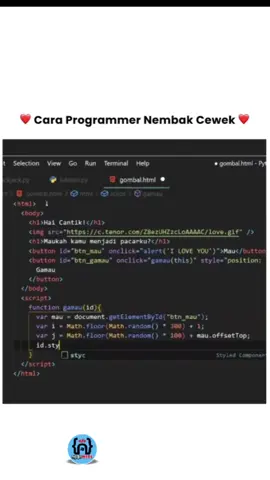 Mau nembak ayang pakai cara ini aja biar romantis hehe..  #jasawebsite #coding #programming #Tech #genz 