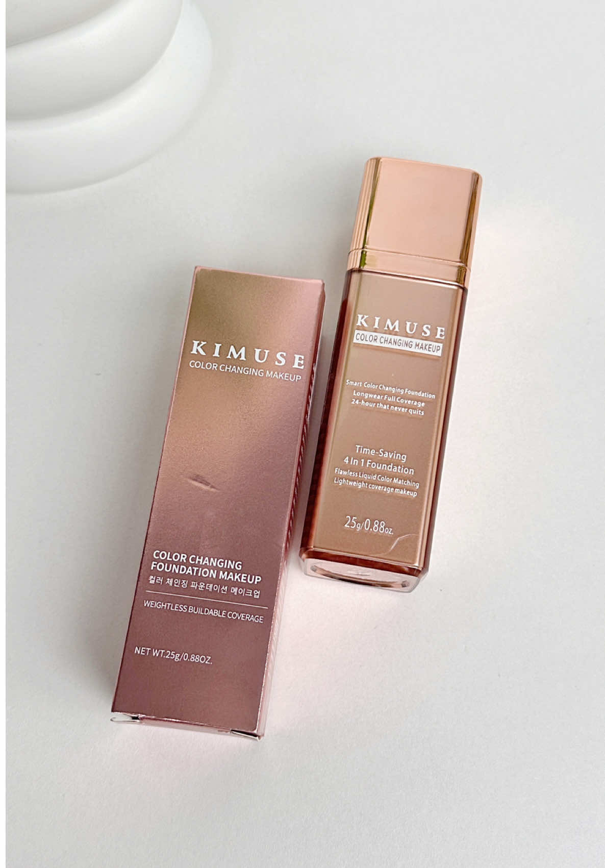 first color changing foundation i've tried!🥹😍 #foundation #kimusecosmetics #colorchangingfoundation 