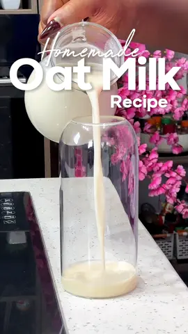 This is how you make Oat milk at home with no nonsense added and it is so affordable too! All you need 👇🏽 1 cup oats  3&1/2 cup water for thick milk, use more for a lighter consistency  1/2 teaspoons salt  2 tablespoons sugar, you can use dates  Blender @buchymix #oatmilk #homemademilk #milk #lactoseintolerant #foodtiktok 