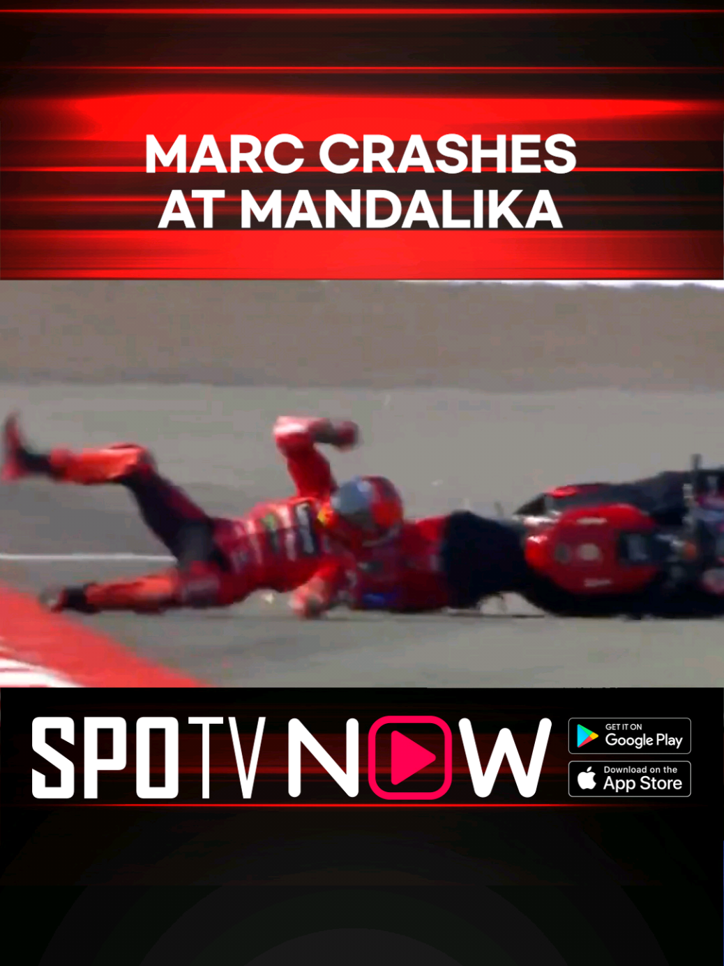 #MotoGP - Bad day at office for world champion Marc Marquez on Friday. 🫣 Watch #IndonesianGP live on #SPOTVNOW Subscribe Motorsports pack for your front-row access to #WorldSBK, #FormulaE and many more! 