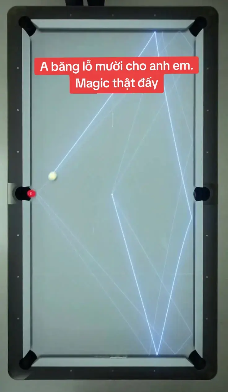 A băng lỗ mười trong billiards qua hai, ba băng. #billiards 