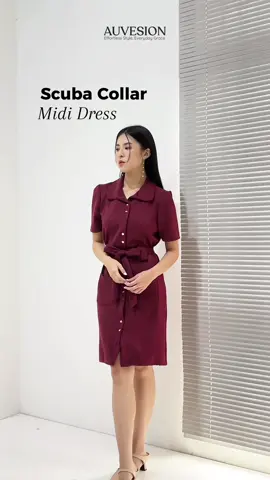Classy scuba dress buat kantor dan acara penting lain 😍 #Auvesion #AuvesionDress #ScubaDress #OutfitKantor #OutfitInspo #OOTD #promoseruweekend 