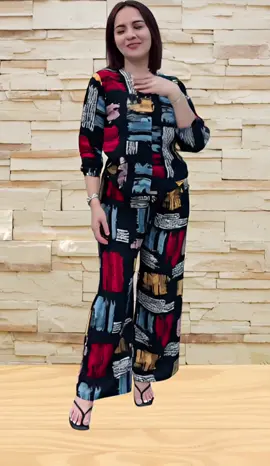 Shop Grosir Natalia | BK Setelan Baju dan celana Kulot panjang Motif Kayu Material Rayon