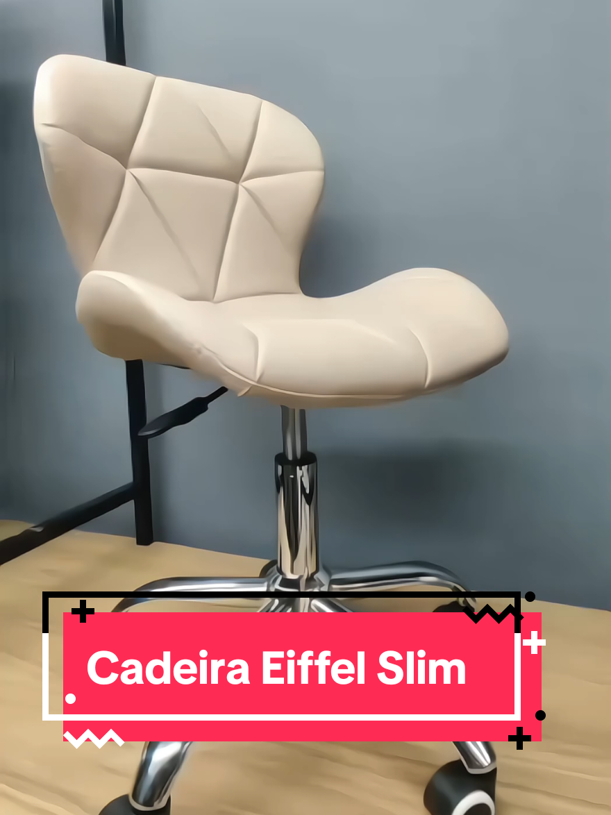 Cadeira Eiffel Slim Giratória com Estofado Penteadeira Base Cromada* #Cadeira #CadeiraEiffel #CadeiraEiffelSlim #CadeiraEiffelSlimGiratória #CadeiraEiffelSlimComEstofado