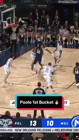 Jordan Poole with his first bucket in his new threads 🔥 #NBA #basketball #JordanPoole #pelicans 