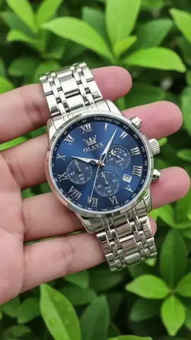 OLEVS Jam Tangan Pria Anti Air Original Terbaru Cowok Luminous Kalender Stainless Steel Watches for Men New Model with Kotak Ori