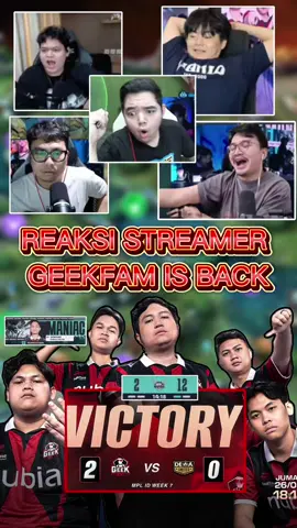reaksi streamer geekfam is back #mplindonesia #rrqhoshi #geekfam #NEXTJagoanMabar #MLBBNEXT2025 