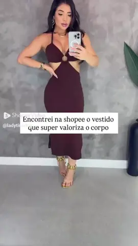 Dê uma olhada em Vestido Midi Longo Fenda Lateral Argola Canelado Alça com Bojo  para mais informações é só nos mandar uma mensagem ou clicar no link do perfil  #mulher #mulheresempoderadas #mulheres #brasil🇧🇷 #seguidores 