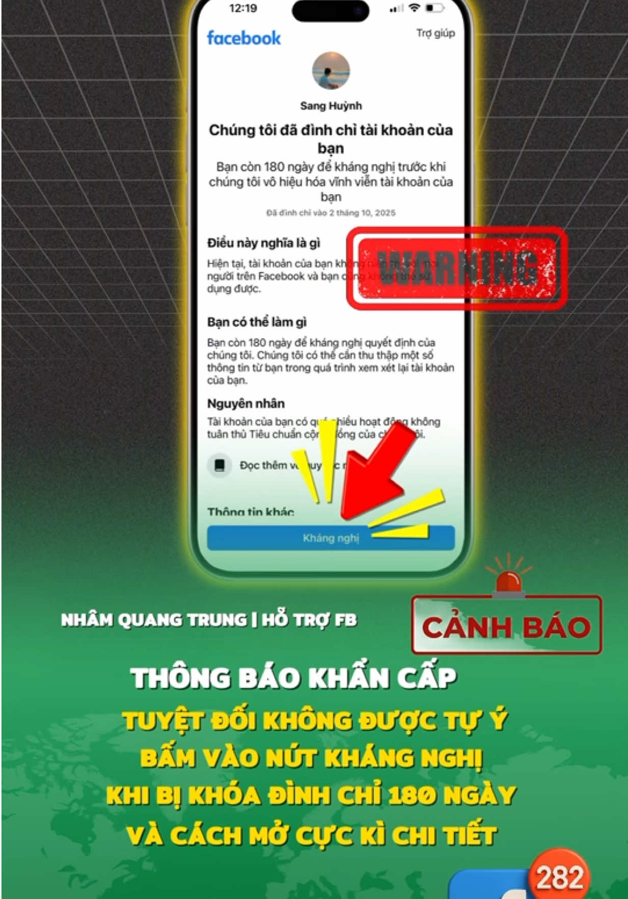 Thông Báo Khẩn Cấp Sự Cố Facebook Ngày Hôm Nay & Cách Mở Khóa Tài Khoản Bị Đình Chỉ 180 Ngày Chi Tiết  #dinhchi180ngay #282 #vohieuhoa #thanhcongnghe #vohieuhoafacebook 