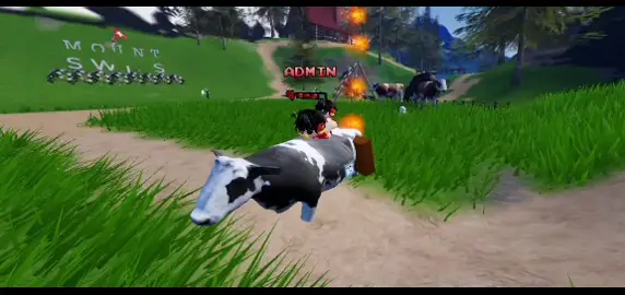 di ajak keliling swiss sama adminya naik sapi🤣. jgn lupa mampir di mount swiss ya gaes adminya jga baik.       #roblox #fyp #mountswiss