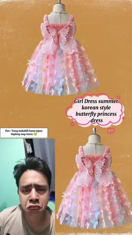 Girl Dress summer korean style butterfly princess dress#fyp #dressforkids #butterflydress 