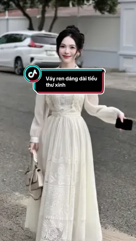 Váy ren dáng dài tiểu thư xinh #xuhuong #vayxinh #vayralvideo #vaythietke #vayxinhmoingay 