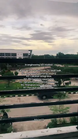 Keberanian itu muncul ketika kita memaksakan untuk percaya diri. Terkadang feeling kita itu benar tapi kita ragu merealisasikannya mungkin karena takut salah, takut mengecewakan atau takut ga sesuai ekspetasi akhirnya menyebabkan penyesalan. Tinggal kamu mau memilih untuk tetap ditempat dengan diam atau tetap berjalan pelan dengan misi. #engineering #inengineeringwetrust #anakteknik 