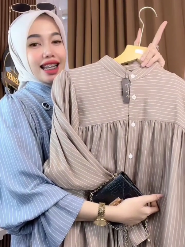 Naima One Set Blouse Kancing Tangan Karet dan Kulot Rayon #onesetkekinian #onesetmurah #rekomendasi 