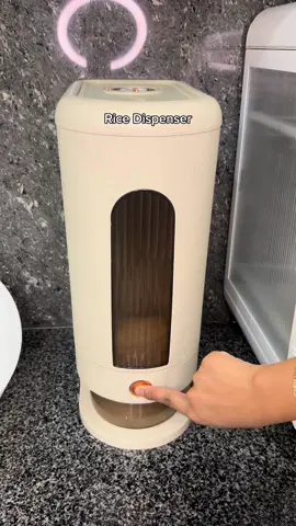 finally a space saver rice dispenser!  #ricedispenser #ricestorage #storage #kitchenfinds 