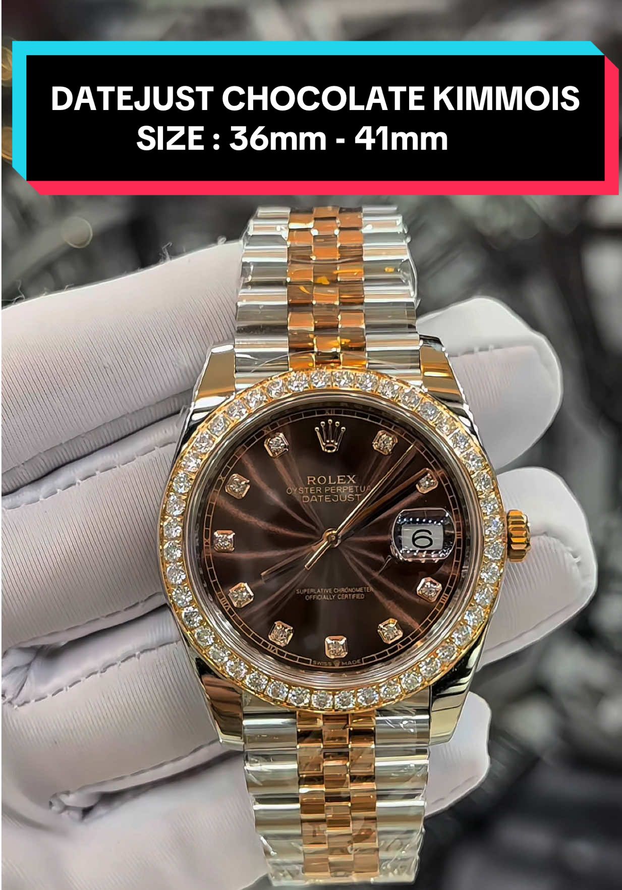 Date Just Chocolate Kim Cương Mois Còn 1C Giao Ngay Giá Sale Cực Tốt 🥰 Size : 41mm #xuhuong #37watchluxury #thinhhanh #xh #asrm 