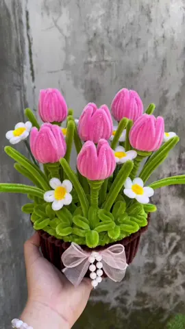 Chậu tulip mẫu mới ạ🌷🌷 #Maicahandmade #hoakemnhung #hoatulip #chậuhoamini #trending 