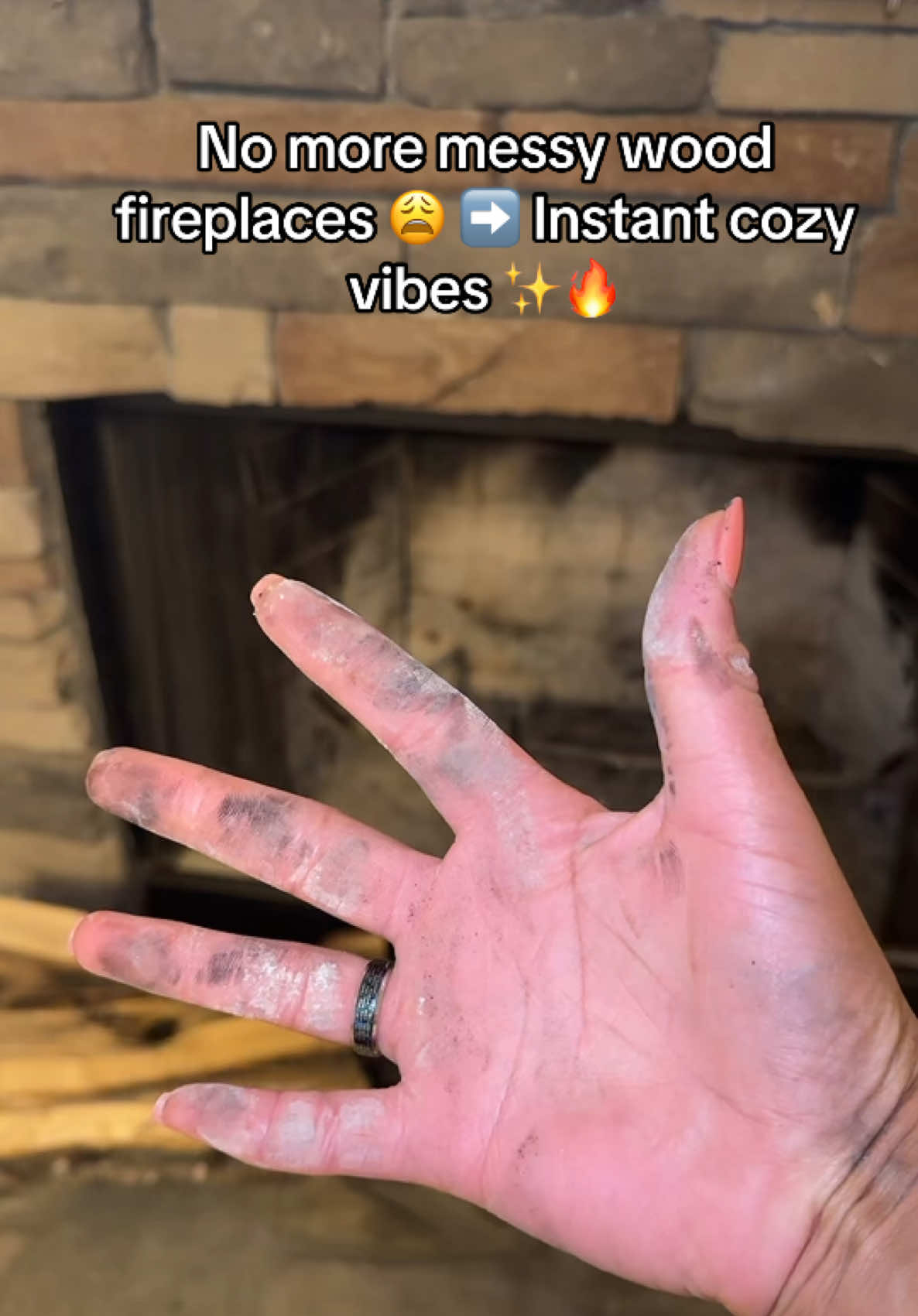 From messy wood to instant cozy vibes ✨🔥 Best decision ever for my living room! #FireplaceGlow #FireplaceUpgrade#CozyHomeVibes#HomeHacks#ElectricFireplace   