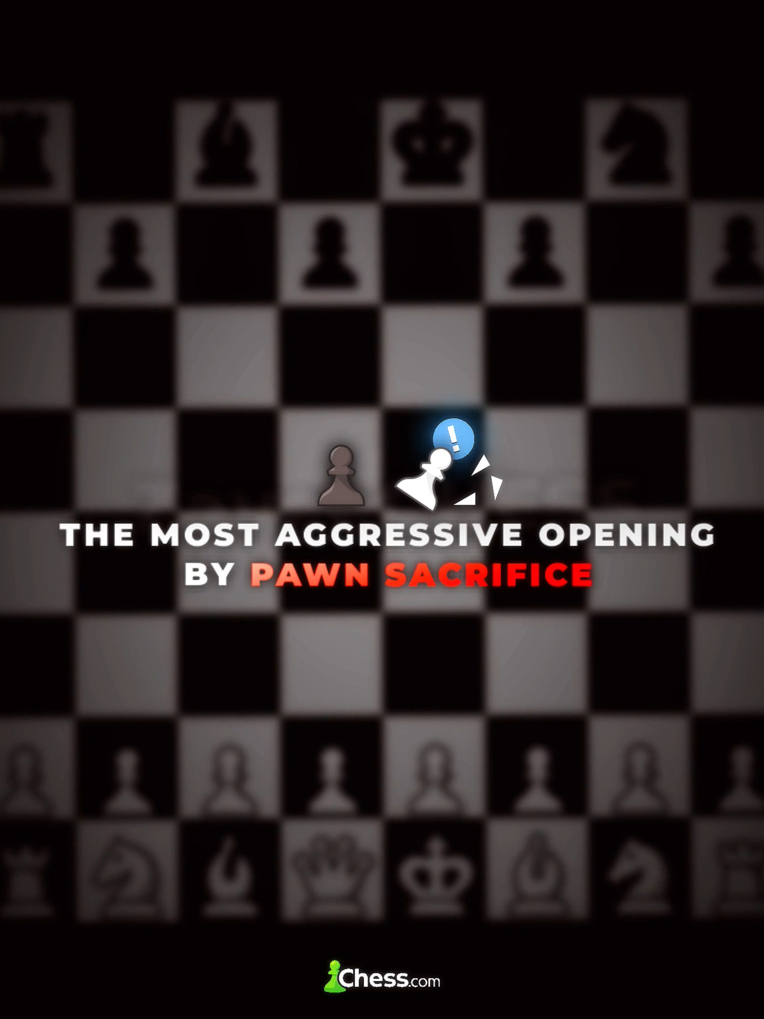 The Most Aggressive Opening for White..♟️🔥 --- Crush opponents quickly with the King's Gambit Accepted! This lightning-fast chess.com game demonstrates how the King's Pawn Opening develops into the remarkable King's Gambit, arguably the most attacking opening in the annals of chess. Watch as White sacrifices a pawn and delivers a breathtaking checkmate within 7 moves!♟️🔥 --- What is King's Pawn Opening? The King's Pawn Opening is White's most popular first move. Played by every top chess player in history (along with the Queen's Pawn Opening), this opening is almost as old as chess itself. The most aggressive first move White can play, this opening is suitable for players of every level. What is King's Gambit? The King's Gambit is an age-old aggressive opening that Romantic chess players revered. Largely employed by top players for more than 300 years, this opening leads to open games that are exciting and, in most cases, decisive. What is King's Gambit Accepted? The King's Gambit Accepted is the key test of the King's Gambit. Black calls White's 