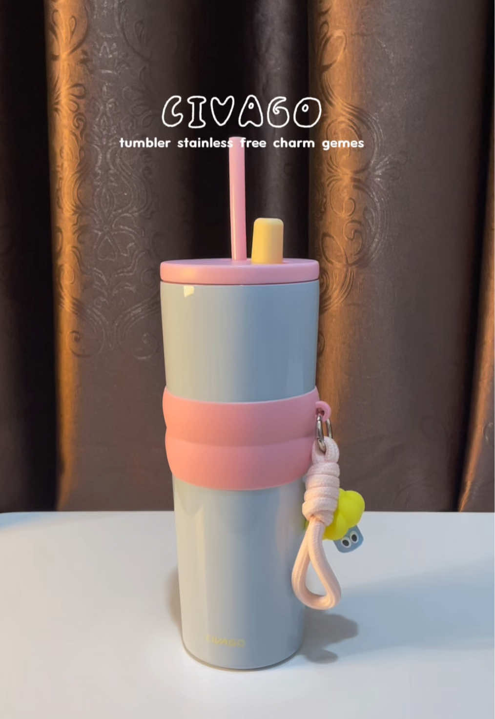 cantik bgtt & free charm gemess!!👀💗 tumbler stainless berlapis keramik jdi aman tidak berbau, tahan panas dingin juga, pilihan warnanya pada lucuu” semuaa #tumbler #botolminum #tumblerstainless #civago #civagotumbler 