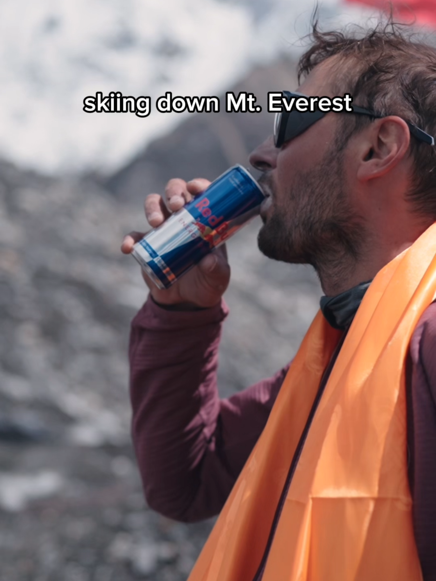 record breaking at its peak 🏔️👏 ⛷️: Andrzej Bargiel    #redbull #givesyouwiiings #energydrink #skiing #mounteverest