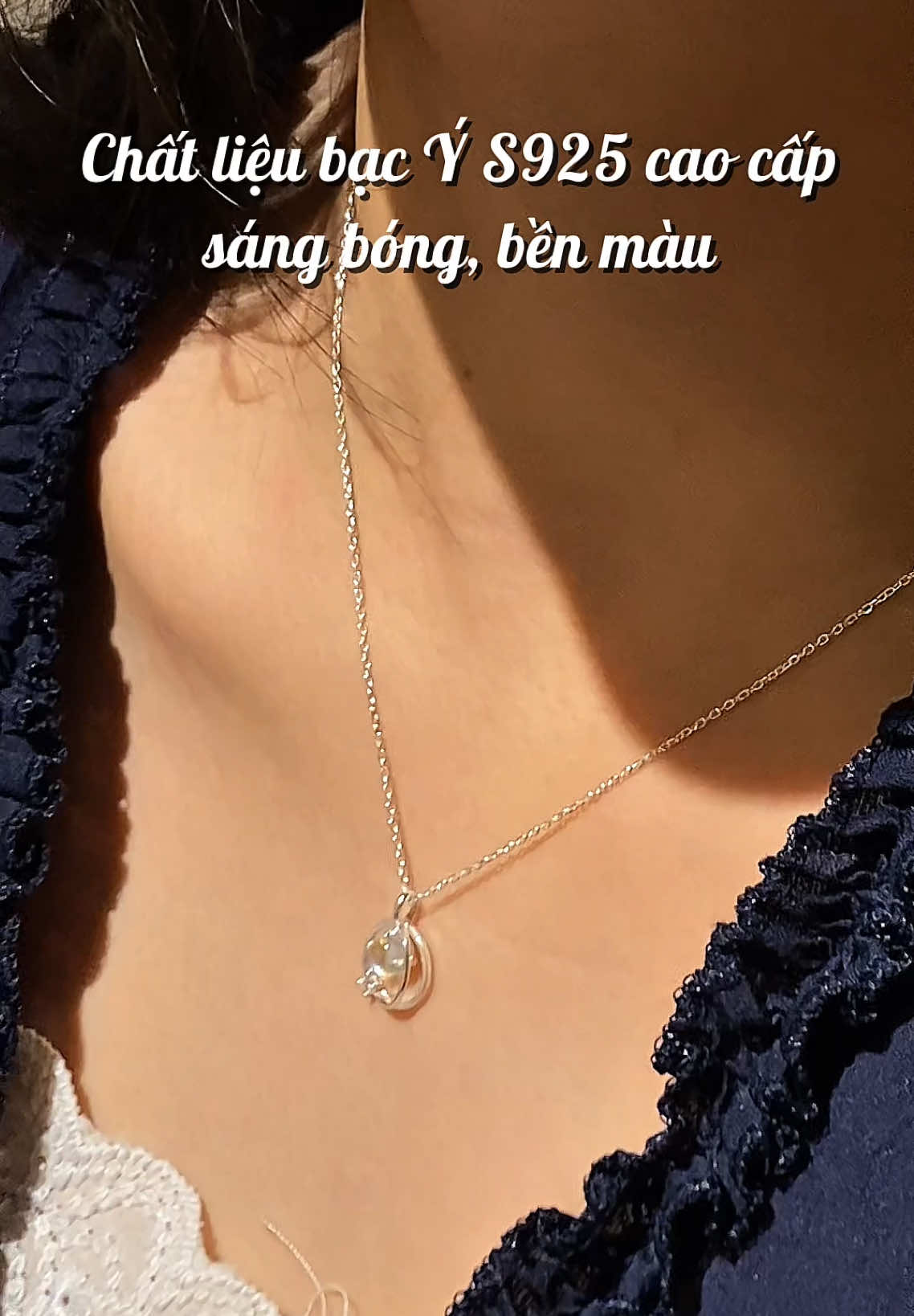 Dây chuyền mặt đá moonstone  #jewelry #asimijewelry #daychuyen #trangsuc #sliverjewelery 