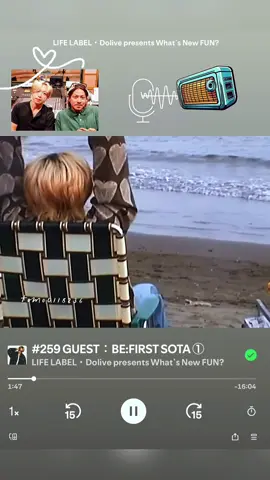 ラジオ📻┈┈✄┈ｷﾘﾄﾘ┈✄┈┈①地元湘南って？👂ｸｨ🌊🐬🏝②ダンスのきっかけは？👂ｸｨ🕺♪└|∵|┐- ̗̀ 📢Spotifyで聴けます😆💭#SOTA #souchin #BEFIRST 