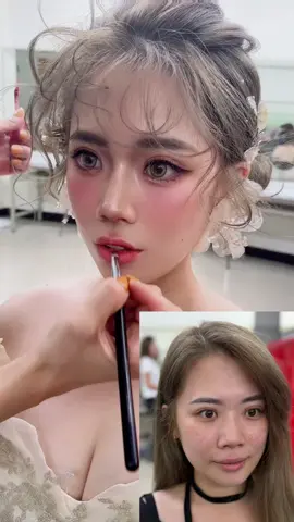 #學生作品拍攝  仙氣甜美氛圍感👉🏻美感的呈現💕 調整後的妝容👉🏻更加立體甜美💕 #遠從台北來進修的學生棒棒👍  #妝前妝後反差 #學生作品 #調整眼型 #新祕一對一教學 #新祕教學 #三日進修一對一教學 #新秘初中階課程 #karen林潼恩新祕造型學院