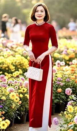 Áo dài đỏ lụa Mỹ kết ngọc trai #AoDaiTruyenThong #AoDaiDo #ThoiTrangNu #DepMoiNgay #xuhuong2025 