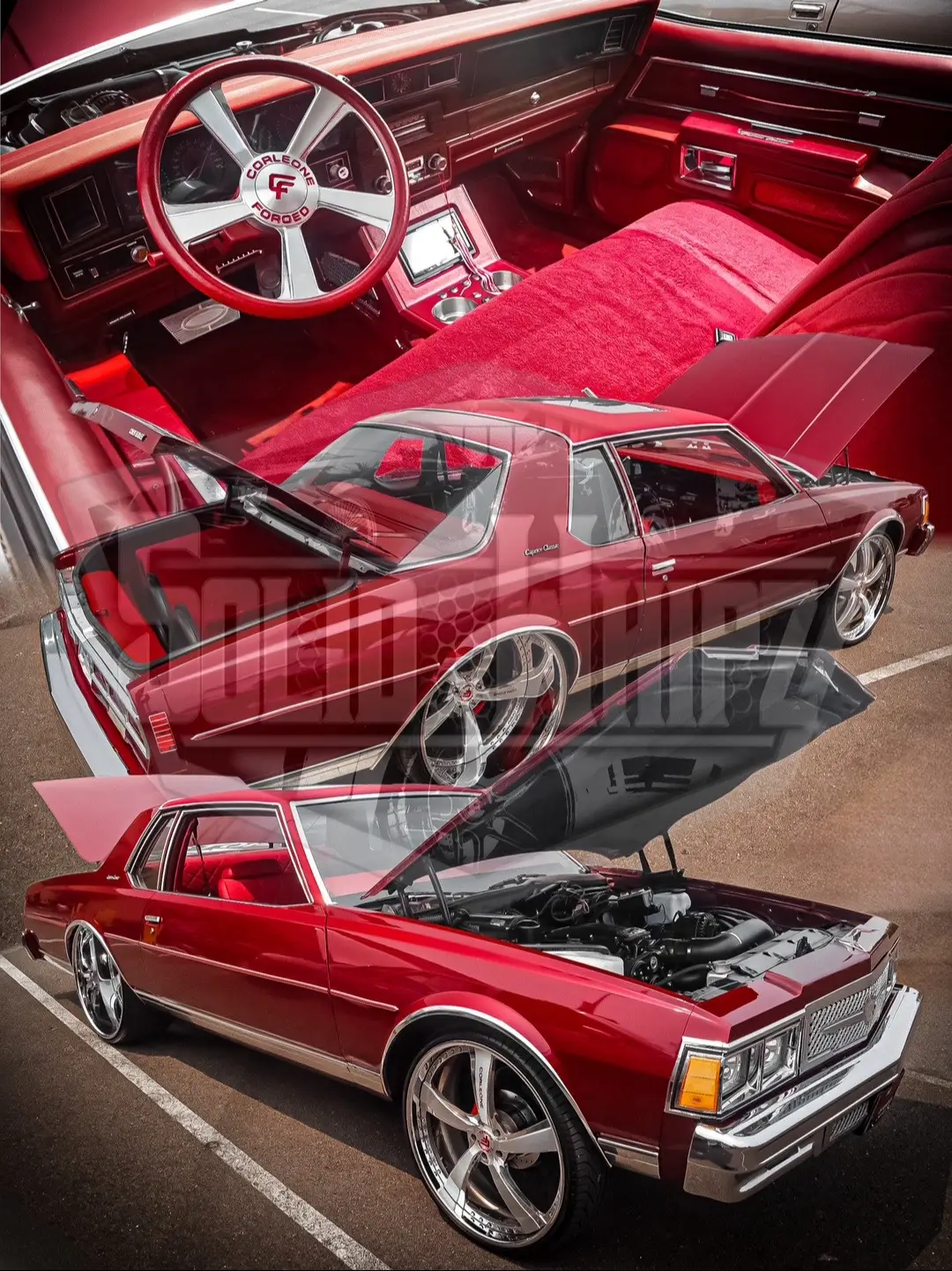 Aero Coupe 📦 Chevy Caprice on a set of big lip @corleoneforged wheels with the matching steering wheel  ——— #SolidWhipz #ConnectingNeverCompetingCarshow #CorleoneForged #Chevrolet #Caprice @Corleone Forged 