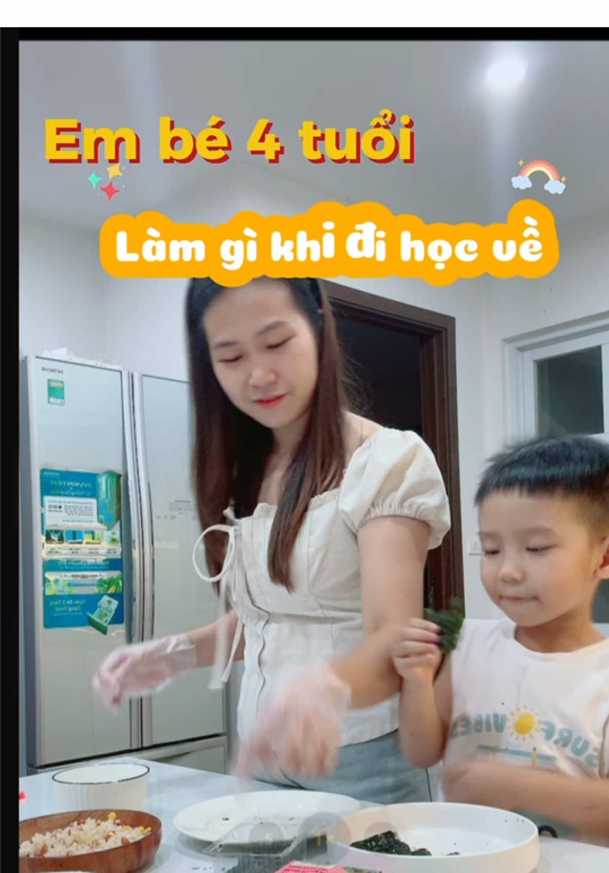 cùng em tôm chuẩn bị bữa tối đơn giản với rong biển bibigo siêu mê nha #bibigo #bibigovn #rongbienbibigo #rongbien