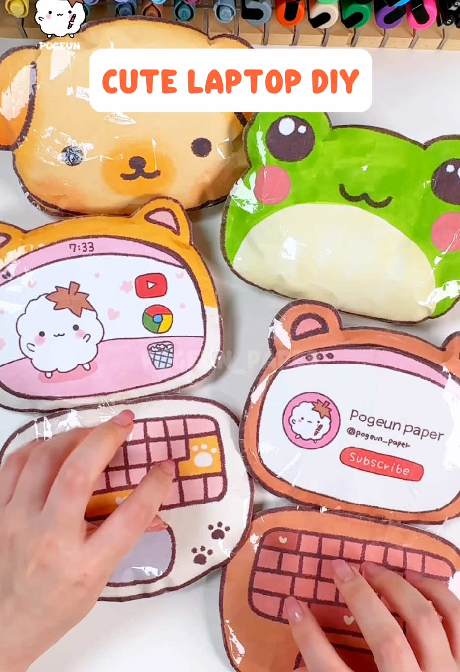 Cute laptop DIY💻 try it💗 #paperdiy #papersquishy #squishy #craft 