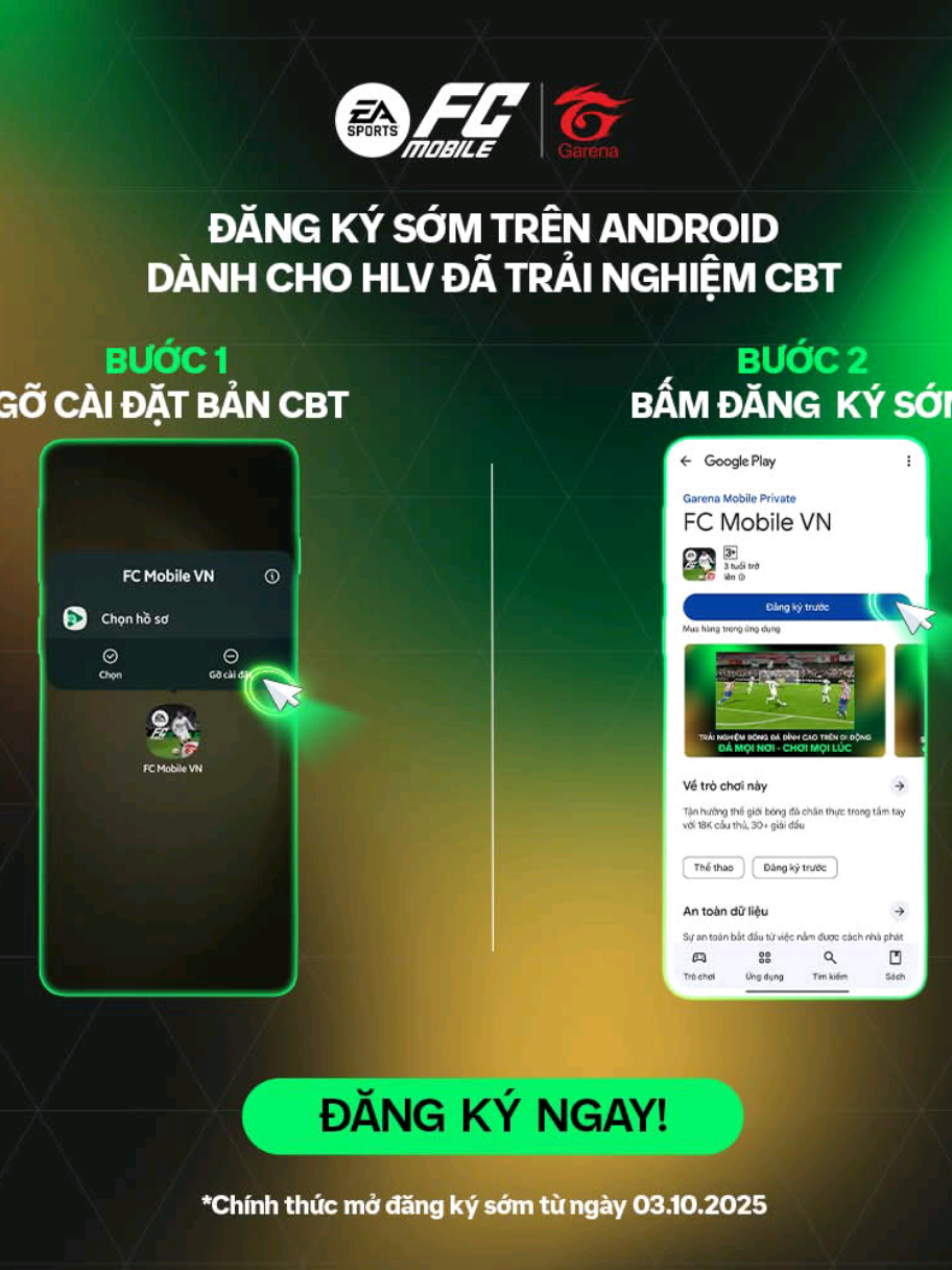 3.9 đăng ký sớm bản chính thức FC MOBILE VN #FCMobileVN #NhaSangTaoFCMobileVN 