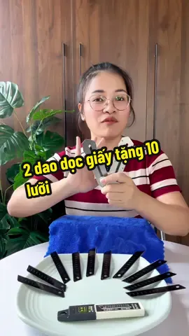 Combo 2 con dao dọc giấy tặng 1 hộp 10 lưỡi thay thế #hacogihot #daodocgiay #luoidaodocgiay 