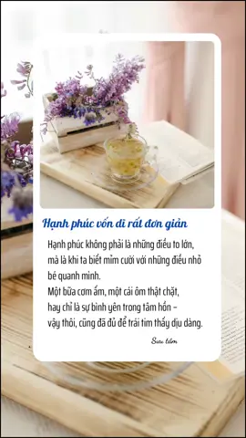Hạnh phúc vốn dĩ rất đơn giản #tamtrang #chualanh #foryou #binhyen #xuhuong #hanhphuc 