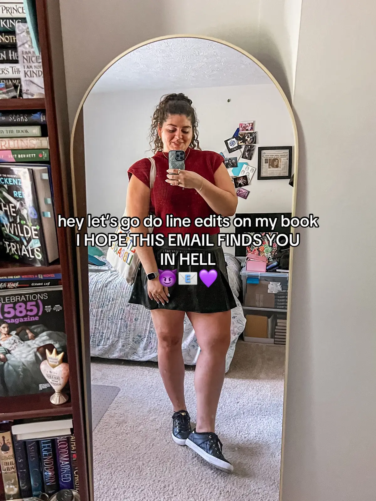 hey let’s go edit my book together!  also, with each one of these I make, it sets in that we’re getting that much closer to this book being yours🥹 how surreal is that?? btw, this is my debut horromantasy about a receptionist who discovers her hot boss is a monster hunter and joins him on a road trip recon mission through the underworld to save their favorite coworker and the world as they know it. And who knows, maybe they’ll even fall in love👀💌 it’s perfect for fans of Buffy, Supernatural, and Assistant to the Villain #BookTok #writingdate #writewithme #horromantasy #romantasy 