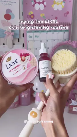 Viral Skin Brightening Routine #skinwhitening #pink #wonyoungism #bodycareroutine #bodycareproducts #dovebodyscrub 
