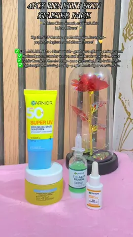 ✨ Achieve Clear, Smooth, and Fresh Skin in Just 4 Hours! ✨ Try the NEW Garnier 4-pc Healthy Skin Starter Set – perfect for beginners and skincare lovers! 🧴💛 ✅ 15% AHA BHA PHA + Niacinamide – gentle pero effective peeling serum ✅ Reduced pores, smoother texture, and skin barrier repair in 4 hours! ✅ Bright Complete Vitamin C Line – para sa glowing, fresh-looking skin ✅ Lightweight & madaling i-apply – perfect kahit oily or sensitive skin #ganier #skincare  #glassskin #glowtobedifferent #CapCut 