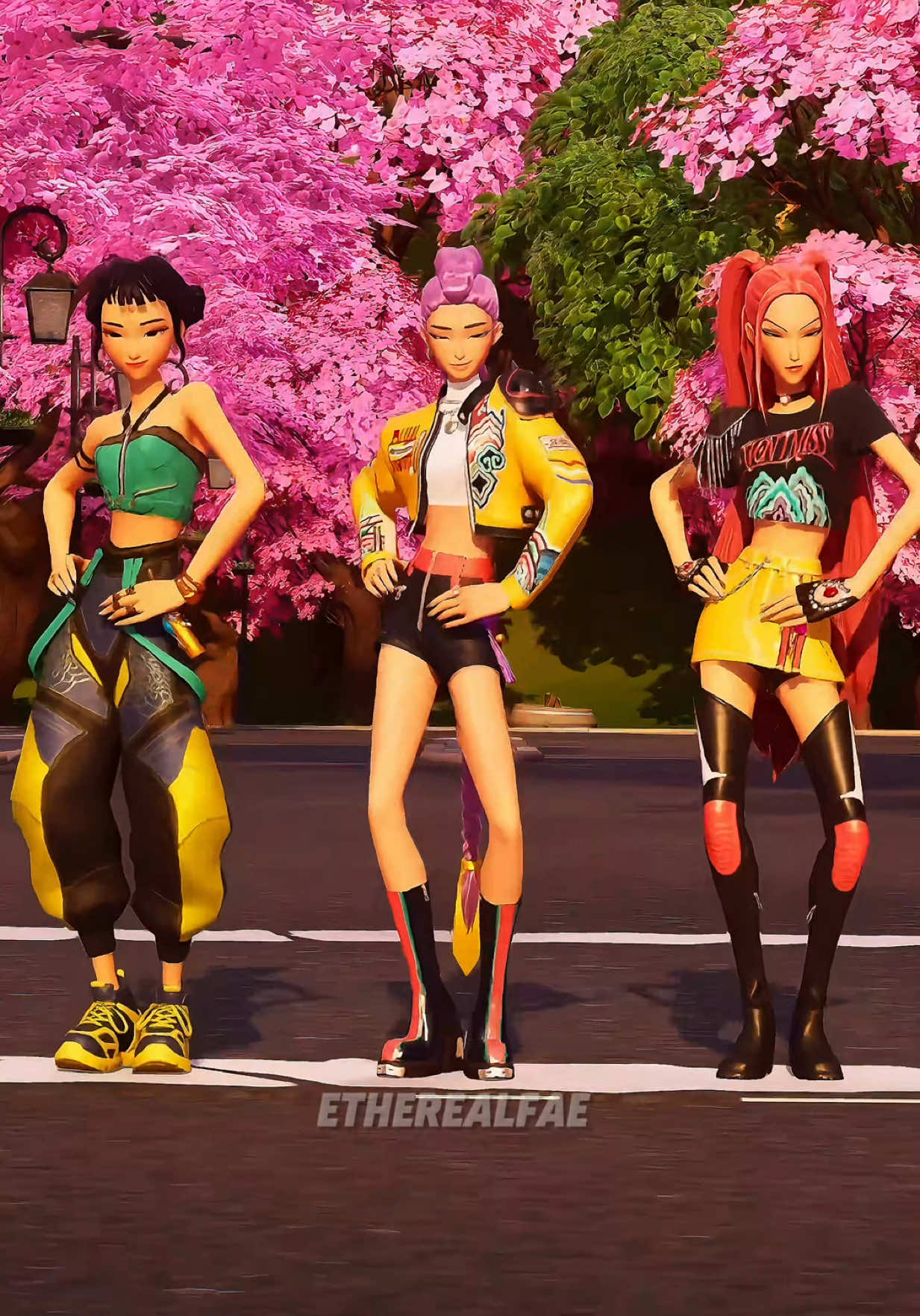 huntrix x fortnite ⋆˙⟡ use code etherealfae ᯓ★ one of the best trio skins they’ve added I fear argue with the wall (˶ᵔ ᵕ ᵔ˶) w pookies @𝓂𝑒𝓁 ✿ @trinity🎀🧸 #fortnite #fortniteupdate #fortniteitemshop #kpopdemonhunters #huntrix 