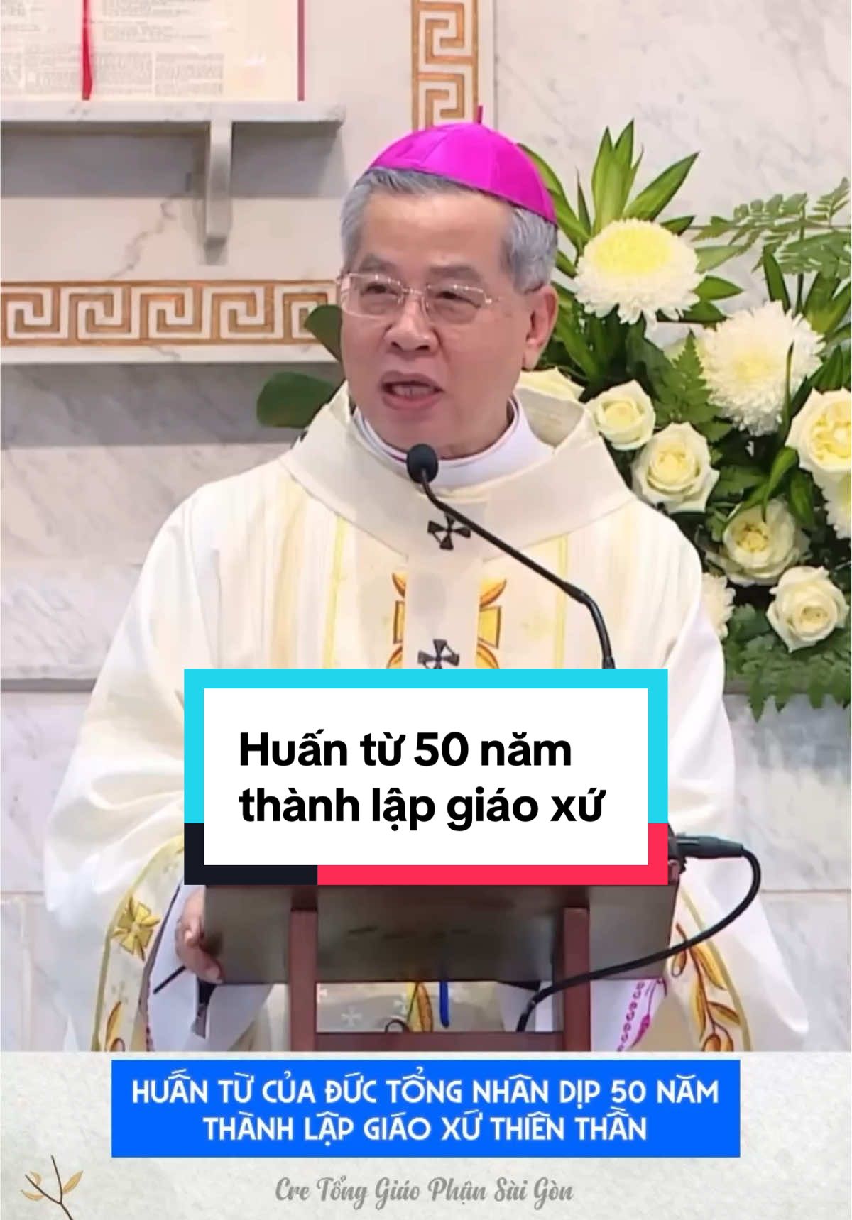Huấn từ của Đức Tổng Giuse Nguyễn Năng nhân dịp 50 năm thành lập giáo xứ Thiên Thần. 
