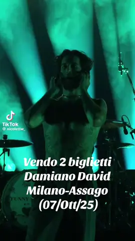 VENDO DUE BIGLIETTI per  DAMIANO DAVID 📍Unipol Forum, Assago (MI) 📆 7 ottobre 2025 🎫 Settore C32, fila 3, posti 7 e 8 Prezzo di costo + cambio nominativo eventualmente           #perte #virale #foryoupage #fypage #damiano @Francinavi 