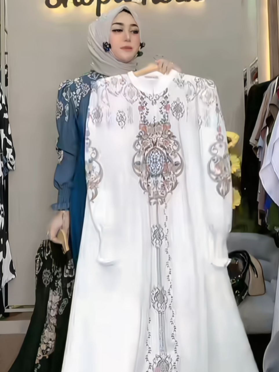 Geisha Dress Bahan Sabrina Anti UV #hargaambyar #cekkeranjang #dress #bahanadem #fypage 